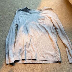 Vineyard Vines Light Gray Long Sleeve Holiday Tee